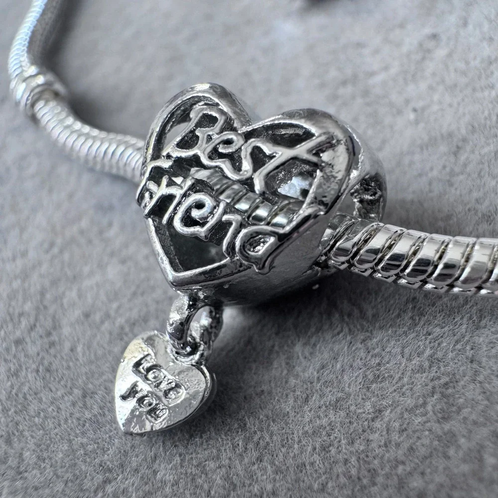 Best Friend Love‎ You Heart Dangle European Charm fits PANDORA